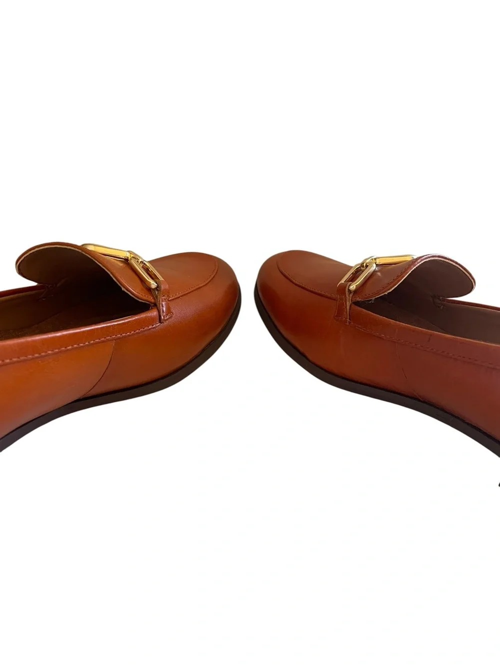 Naturalizer Mya Brown Leather Loafers with Gold Horsebit Size 8 New